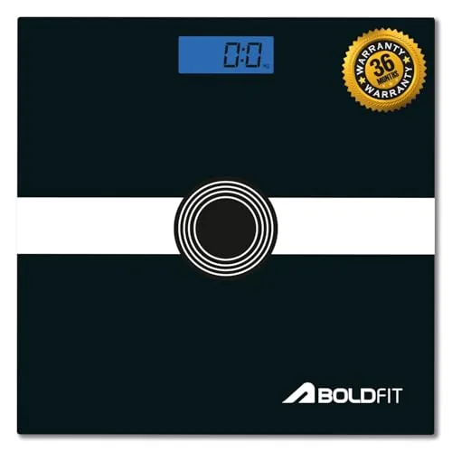 Boldfit Weight Machine for Home Digital Weighing Machine for Human Body with LCD Display Max Weight Capacity 180Kgs (Batteries Not Included) – Bathroom Scale for Home