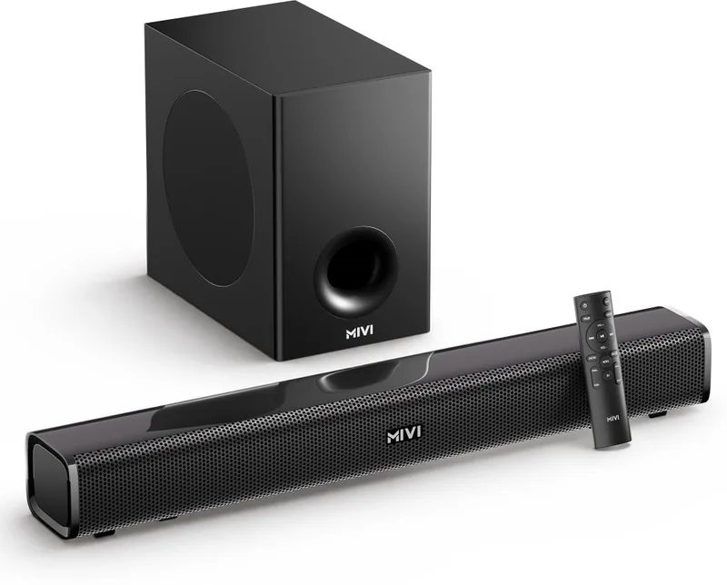 Mivi Fort H160 Soundbar, 160 Watts, 2.1 Channel, Multi-Input and EQ Modes, BT v5.1 160 W Bluetooth Soundbar (Black, 5.1 Channel)