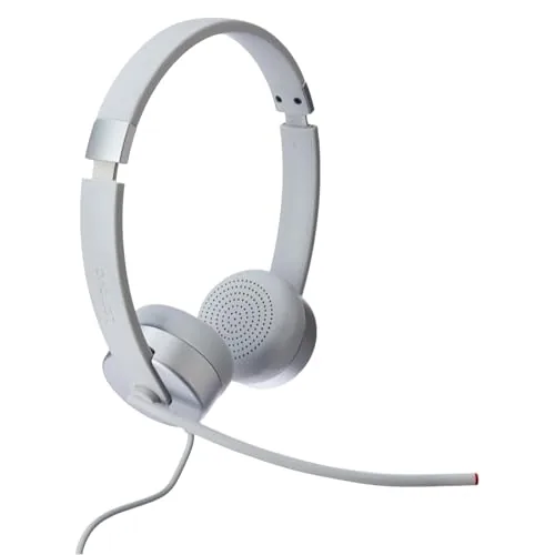 Lenovo 100 Stereo Analogue Wired On Ear Headphones with Mic, Memory-Foam earcups, 30 mm Driver | Computer/PC or Laptop Headphone (Cloud Grey)