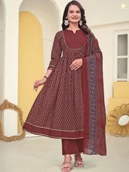 JOGAN Printed Anarkali Kurta Set