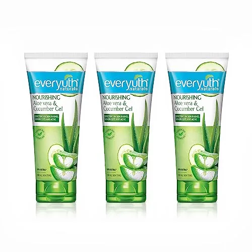 Everyuth Naturals Nourishing Aloe Vera & Cucumber Gel| Protects from Acne, Cuts & Rashes|Refreshing & Soothing Care|Paraben free|For Oily, Dry, Normal, Combination & Sensitive Skin - 150 g (Pack of 3)