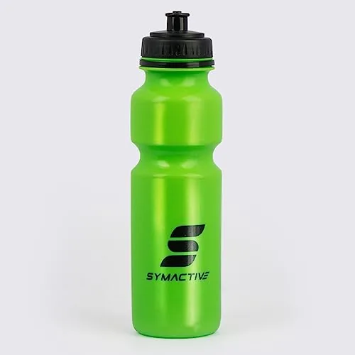 Amazon Brand - Symactive Leakproof Unbreakable Squeezable Sports Sipper Water Bottle with Push/Pull Cap | Anti-Slip Grip | LDPE Material | BPA-Free | 800 ml | Green