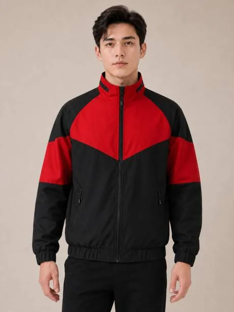 Men Colorblock Casual Jacket