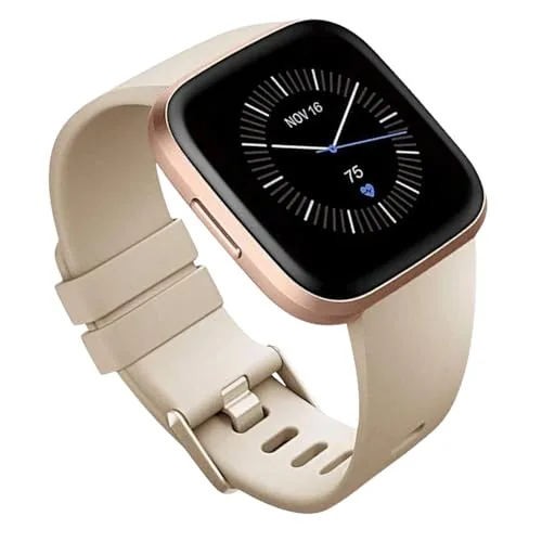 YODI Soft Silicone Classic Strap Band For Fitbit Versa/ Versa 2/ Versa Lite Small & Large Size, Replcement Watch Straps Compatible With Fit-bit Special Edition/ Lite Edition/ Versa SE For Men Women (Starlight, Small)
