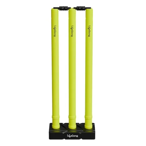 Lifelong Premium Plastic Stump Set for All Ages | Durable Wicket Set with 3 Stumps, 2 Bails & 1 Base | Ideal for Boys, Girls & Adults | Full Size Practice and Recreational Play Set