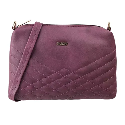 Mochi Womens Synthetic Purple Zip Top Sling (One Size)