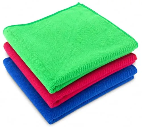 BENAVJI Microfiber Cleaning Cloth Pack of 3 | Ultra Soft Lint-Free Microfiber Towels | Multipurpose Cleaning Cloth for Car, Bike, Kitchen, Home, Super Absorbent, Reusable
