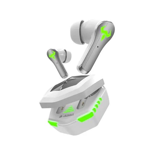 AROMA NB126 Axis Upto 50 Hours Playtime* Fast Charging RGB 45Ms Latency True Wireless Bluetooth v5.4 Gaming Earbuds