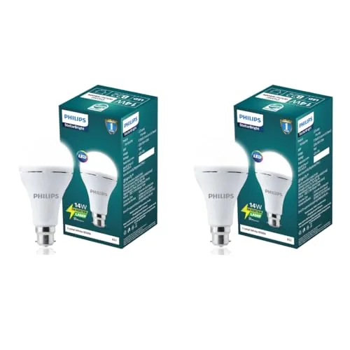 PHILIPS 14W Emergency LED Bulb | Stellar Bright B22 Inverter LED Bulb for Power Cuts | Crystal White, Pack of 2