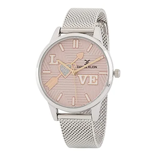 Daniel Klein Stainless Steel Analog Pink Dial Women's Watch-DK.1.12791-4