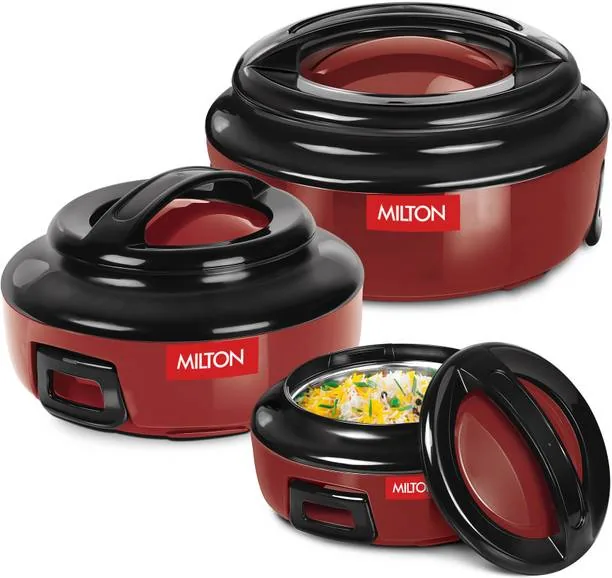 MILTON ERNESTO JR. Pack of 3 Thermoware Casserole Set 420 ml, 850 ml, 1430 ml