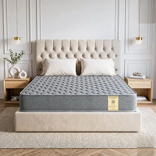 Shayan Orthopedic Memory Foam Mattress | 4 inch Queen Size | HR Foam Support with Motion Isolation | Breathable Knitted Fabric | Pressure Relief & Spine Support Mattress | 78x60x4 Inches Grey.
