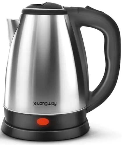 Longway Kestro 2 Liter Electric Kettle with Stainless Steel Body for Boiling (Black & Silver, 1500 Watt)