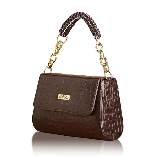 Fargo Premium Vegan Leather Women Sling Bag | Handbag for Women | Brown Color