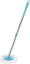 Mopkart Steel Spin Mop Stick for Floor Cleaning Without Bucket with Microfiber Head Mop Head and Rod (Multicolor)