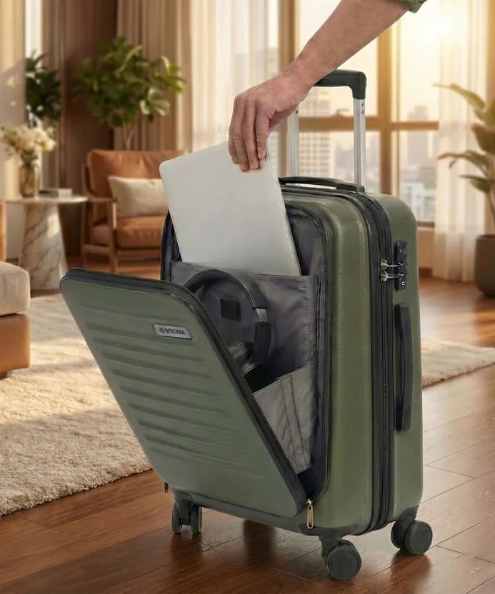 WROGN Small Cabin Suitcase (55 cm) 8 Wheels - With Laptop Compart...more
