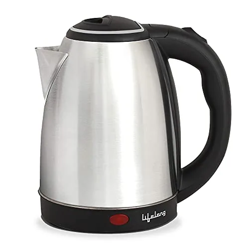 Lifelong ISI Certified Electric Kettle 1.5L with Stainless Steel Body, Easy and Fast Boiling of Water for Instant Noodles, Soup, Tea etc. (1 Year Manufacturer's Warranty, Silver, LLEK15) 1500 W
