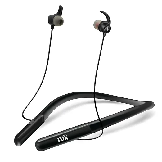 FLiX (Beetel Blaze N23 in-Ear Bluetooth v5.4 Neckband, 10mm Super Bass Drivers, Smart Magnetic Ear tip, Quick Charge, 3 Equalizer Preset, Dual Paring,