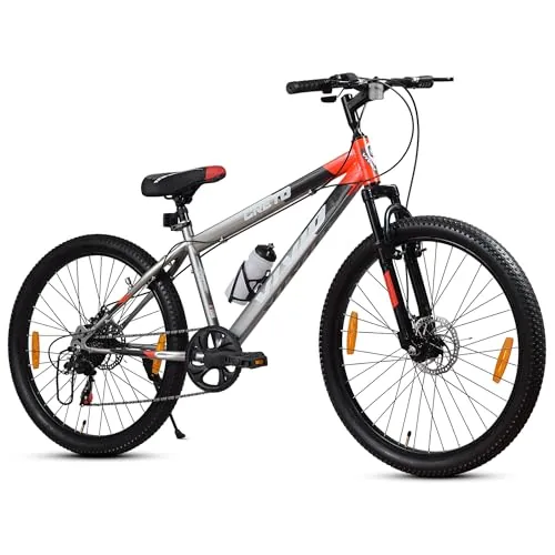 Leader Vivid Creto 24T Multispeed 7 Speed Cycle for Men with Front Suspension & Dual Disc Brakes |Gear Bicycle for Boys & Girls | Ideal for 9-13 Years (Frame: 16 Inches) Mountain Bike