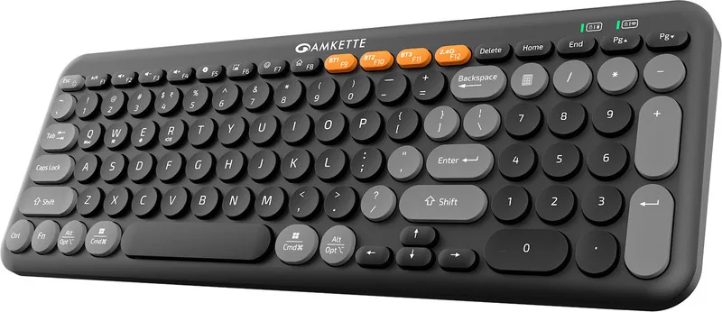 AMKETTE Optimus XL 4 in 1 Bluetooth, Wireless Standard Laptop Keyboard Compatible with Desktop, Laptop, Mac, Tablet with Multi-Device Bluetooth, 12-in