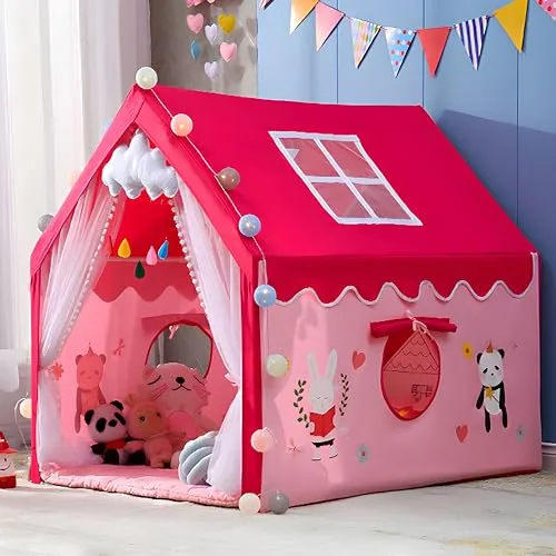 SANGANI Kids Play Tent House for 3-13 Year Girls&Boys Multi Color. (Queen Pink), Tent House Theme
