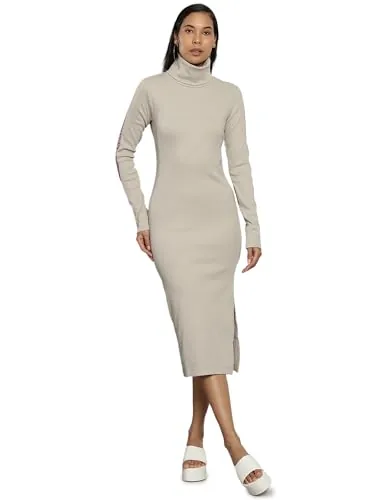 Calvin Klein Cotton Bodycon Below The Knee Dress