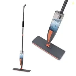BonKaso Spray Mop with Handle & 420ML Refillable Bottle | 1 Mop Head for Floor Cleaning | Lightweight Wet & Dry for Home, Tiles & Wooden Floors