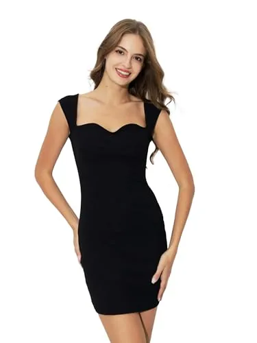 KOTTY Women's Bodycon Black Dress