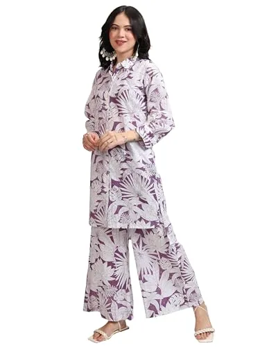 Vishudh Women's Co-ord Set | Trendy Matching Set for Casual & Chic Looks | Stylish Top & Bottom Co-ord for Women