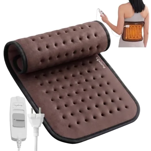 Lifelong Electric Heating Belt for Pain Relief | Heating Pad for Back, Shoulder, Knee, and Period Cramps | 3 Heat Settings with Auto Shut Off | 4-Layer Insulation for Safe & Comfortable Use (LLHB120)
