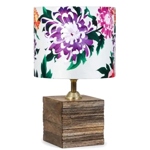 tu casa Wooden Table Lamp | Carnation Shade | Bedroom Decor ! Living Room