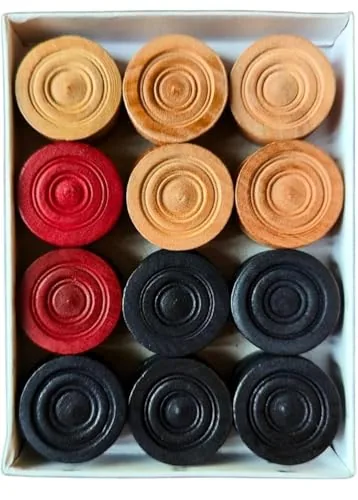 Korbax Carrom Board Coin 24 Wooden Coins with one Striker