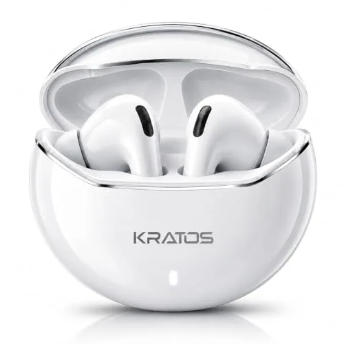 Kratos TW02 Ear Buds Wireless with 60H Playtime, Noise Isolation & Clear Calls, Bluetooth Earbuds with Voice Assistant, Ear Buds with Bluetooth V 5.3 & with Type C Fast Charging, IPX5 TWS Earphones